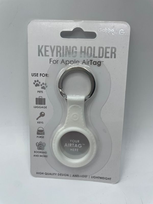Photo 1 of Gabba Goods White Apple Airtag Holder W Keyring