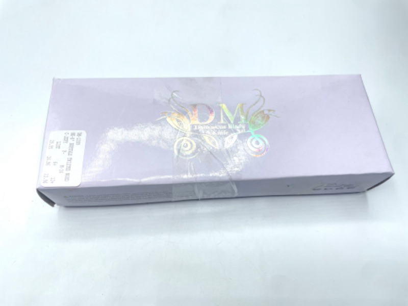 Photo 1 of Szco Supplies 8" Horn/Twisted Wood Handle Damascus Steel Upsweep Skinning Knife With Sheath