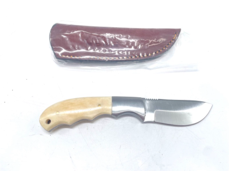 Photo 2 of Pakistan Fixed Blade White Bone Hunter Knife New