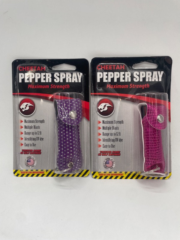 Photo 1 of 2 Pack Cheetah Pepper Spray Maximum Strength Range Up To 12 FT