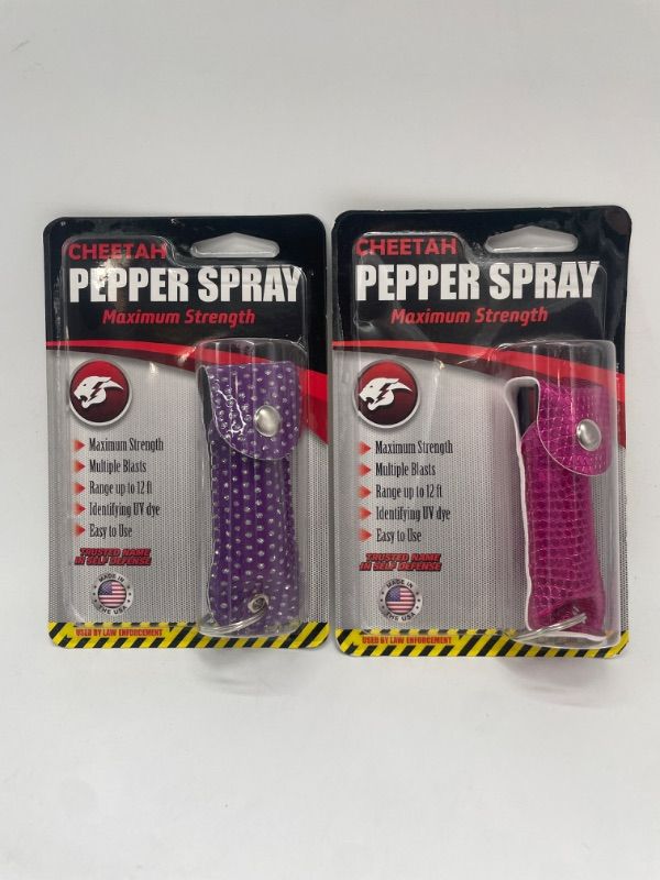 Photo 1 of 2 Pack Cheetah Pepper Spray Maximum Strength Range Up To 12 FT