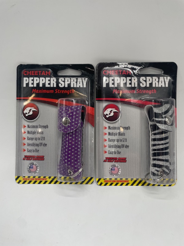 Photo 1 of 2 Pack Cheetah Pepper Spray Maximum Strength Range Up To 12 FT