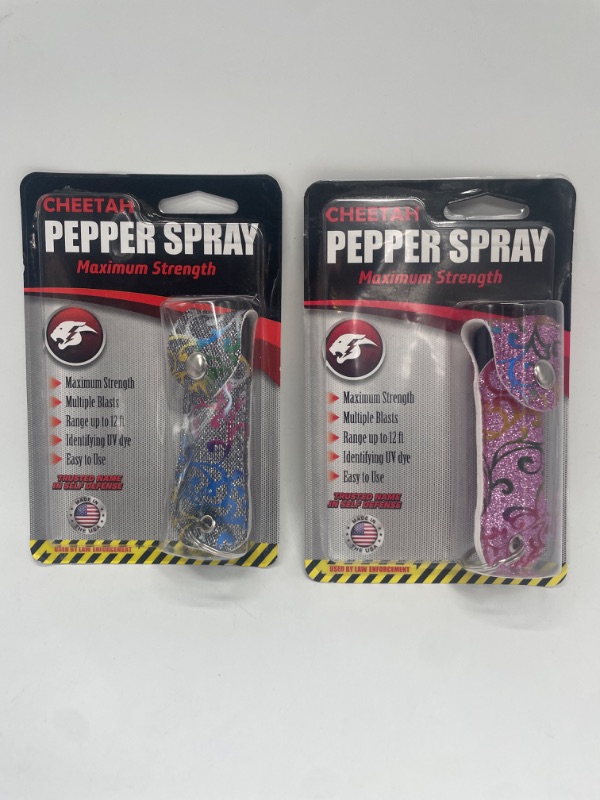 Photo 1 of 2 Pack Cheetah Pepper Spray Maximum Strength Range Up To 12 FT