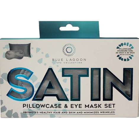 Photo 2 of Blue Lagoon Satin Pillowcase & Eye Mask Set