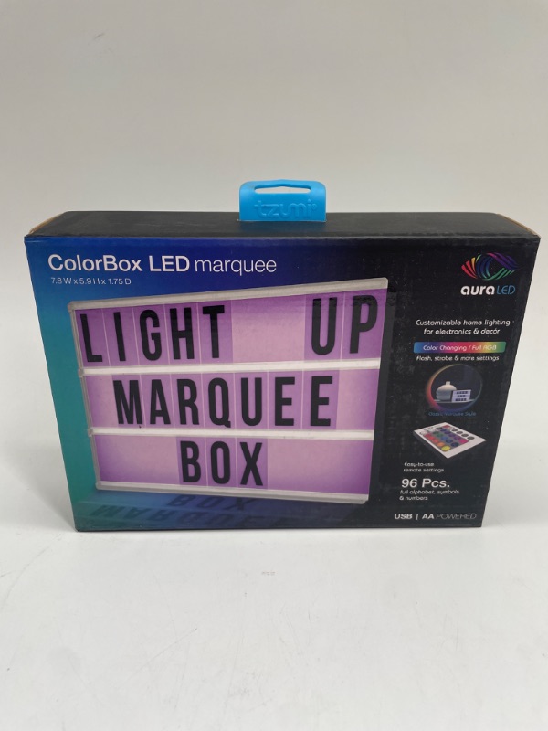 Photo 3 of Aura LED Multi-Color Light Up Marquee Box with Remote, Alphabet, Symbols, Numbers