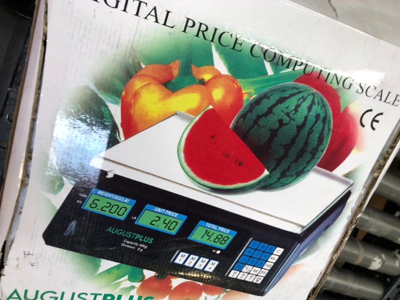Photo 4 of Yanika 88LB 40KG Commercial Electronic Price Computing Scale - Digital Deli Food Produce Weight Scales with LCD Display and Rechargeable Battery for Retail Outlet Store, Market, Farmer, Meat, Fruit