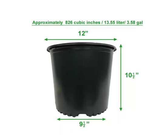 Photo 1 of 3 Gal. Plus Plastic Nursery Pots 3.58 Gal/13.55 l/ 827 cu. in. (2-Pack)