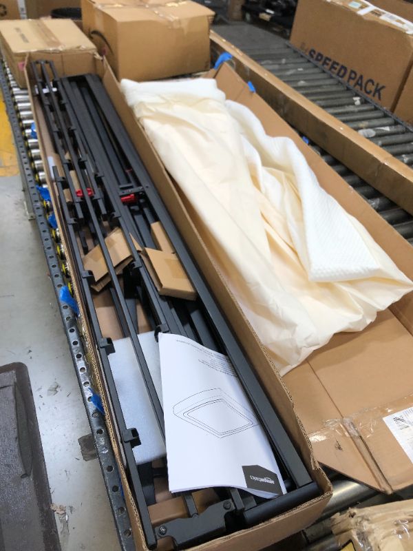 Photo 1 of Amazon Basics Smart Box Spring Bed Base, 5-Inch Mattress Foundation - Cal King, Tool-Free Easy Assembly California King 5-Inch Smart Box Spring