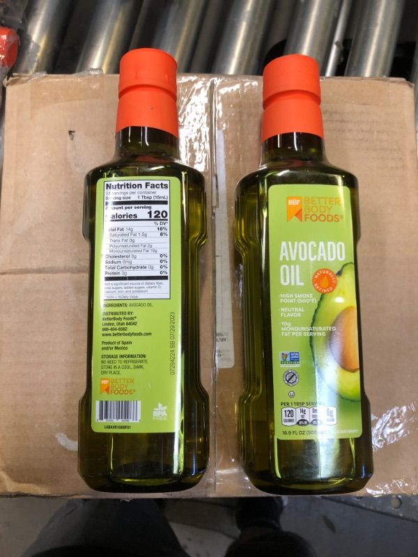 Photo 3 of 2-- BetterBody Foods Pure Avocado Oil, 16.9 Fl Oz 7/29/2023