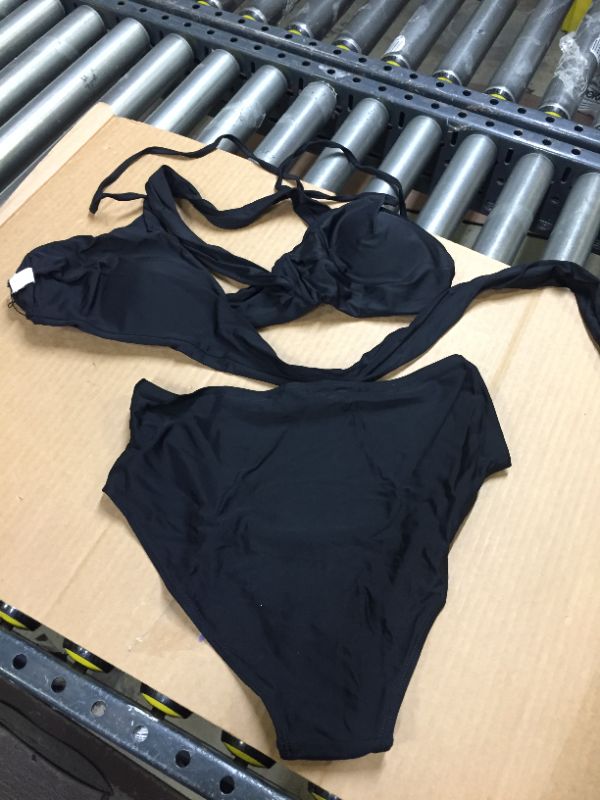 Photo 1 of 2 PC BLACK SWIMSUIT WOMENS MEDIUM 