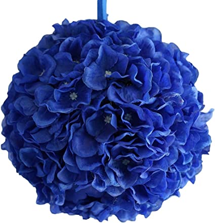 Photo 1 of BalsaCircle  2pcs 3-Inch Royal Blue Hydrangea Kissing Flower Balls - Artificial Flowers
