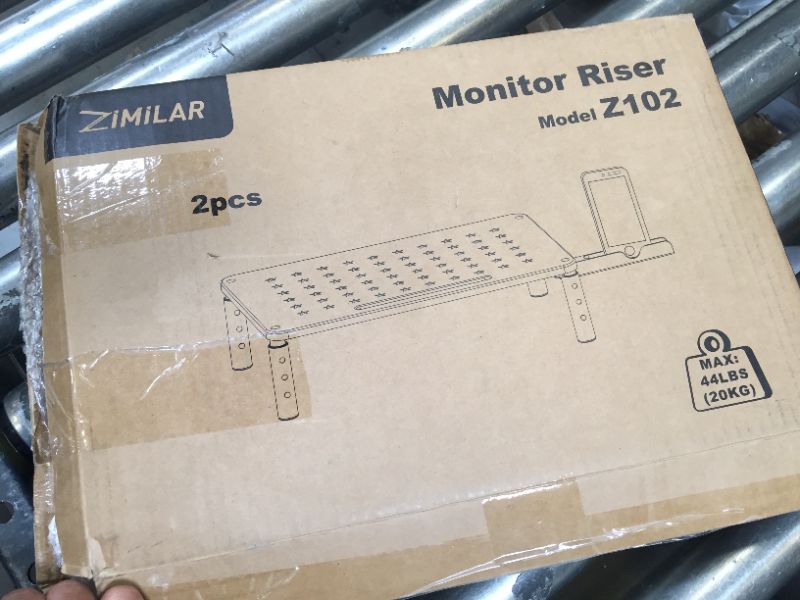 Photo 1 of Zimilar 2 Pack Monitor Stand Riser, 3 Height Adjustable Monitor Stand with Unique Star Mesh for Computer, Laptop, Printer, Notebook, iMac, Premium Metal Monitor Risers for 2 Monitors