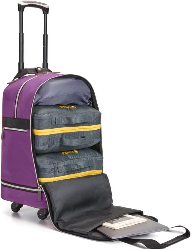 Photo 1 of Biaggi Zipsak Boost - Expandable Carry-On Luggage with Trolley Handle - Perfect for Travelers on the Go! (Purple)
