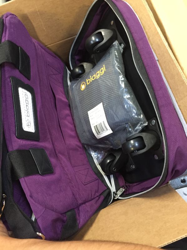 Photo 2 of Biaggi Zipsak Boost - Expandable Carry-On Luggage with Trolley Handle - Perfect for Travelers on the Go! (Purple)
