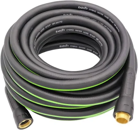 Photo 1 of  Hybrid Garden Hose 5/8 IN. x 50 FT, Heavy Duty, Lightweight, Flexible with Swivel Grip Handle and Solid Brass Fittings
