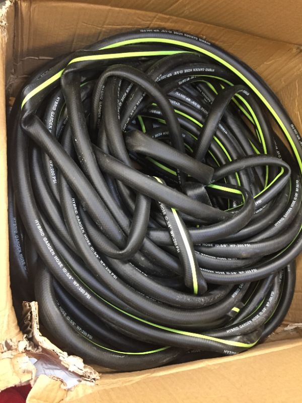 Photo 3 of  Hybrid Garden Hose 5/8 IN. x 50 FT, Heavy Duty, Lightweight, Flexible with Swivel Grip Handle and Solid Brass Fittings
