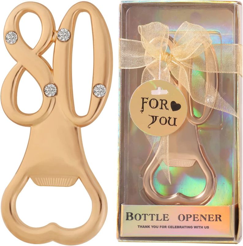 Photo 1 of N& 4  Pack Creative Bottle Openers for 80th Birthday Party Favors or 80th Wedding Anniversary 