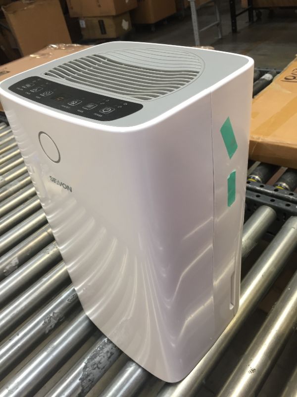 Photo 3 of 30 Pint Dehumidifiers for 2000 Sq. Ft Home Basements with Drain Hose, SEAVON Dehumidifier with Auto and Manual Drainage, 12 Hours Timer, Child Lock, Dry Clothes, Intelligent Humidity Control for Bedroom, Bathroom, Laundry Room, Office