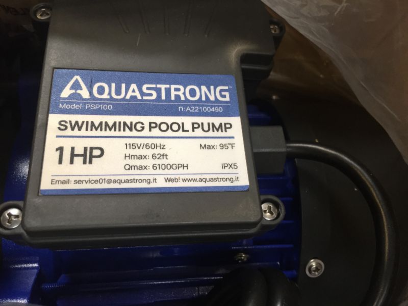 Photo 1 of Aquastrong 2 HP In/Above Ground Single Speed Pool Pump, 115V, 8917GPH, High Flow, Powerful Self Primming Swimming Pool Pumps with Filter Basket