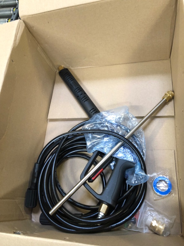 Photo 2 of YAMATIC Pressure Washer Gun and Hose Kit, 25 FT Power Washer Hose and Extension Wand, 3/8" Swivel Quick Connector & M22-14mm Fitting Replacement for Ryobi, Simpson, Craftsman Gun Wand & 25FT Hose