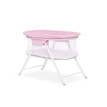 Photo 1 of Dream On Me Poppy Traveler Portable Bassinet in Purple and Pink, Lightweight, Spacious and Convenient Mesh Design, JPMA Certified, Easy to Clean and Fold Baby Bassinet - Carry Bag Included
