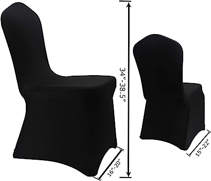 Photo 4 of 2 PACK WELMATCH Black Spandex Folding Chair Covers 2 PCS  Events Party Decoration Stretch Elastic Chair Covers Good (Black,) Good Regular Spandex Black Folding