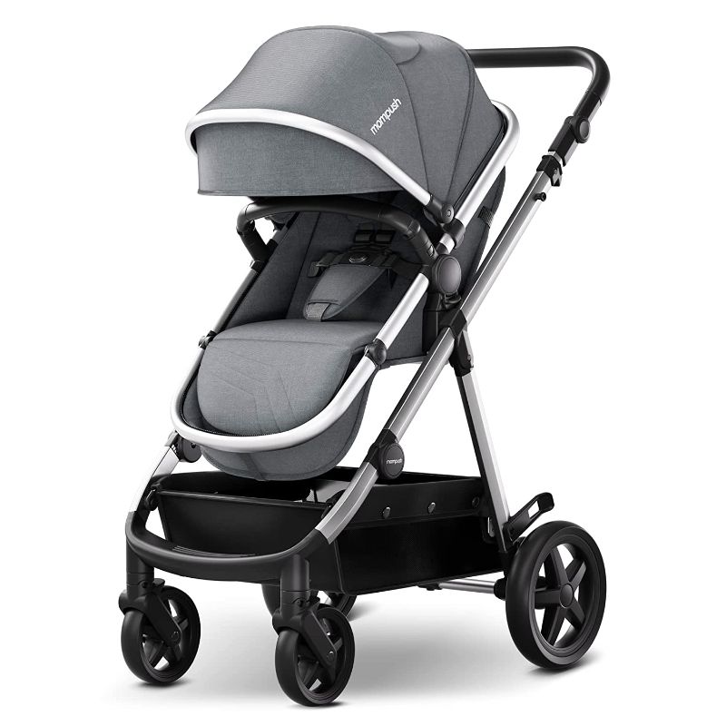 Photo 1 of Mompush Meteor 2 Baby Stroller 2-in-1 with Bassinet Mode - Compatible with Major Infant Car Seat, Adapter Included - Stable Bassinet Stroller Combo, Full-Size Baby Strollers for Family Outings
