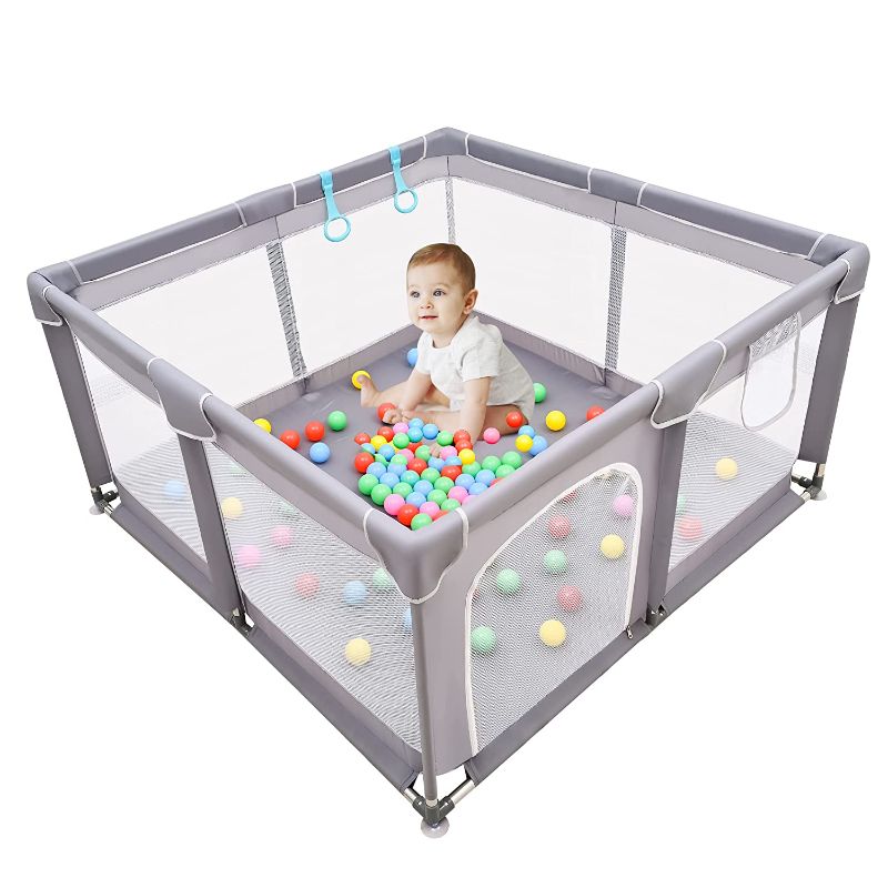 Photo 1 of Baby Playpen, Baby Playpen for Toddler, Baby Playard, Playpen for Babies with Gate, Indoor & Outdoor Playard for Kids Activity Center?Sturdy Safety Play Yard with Soft Breathable Mesh
