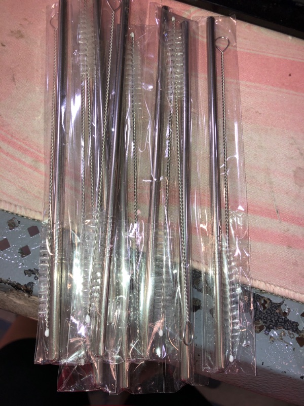 Photo 1 of 8 pack metal straws and cleaners