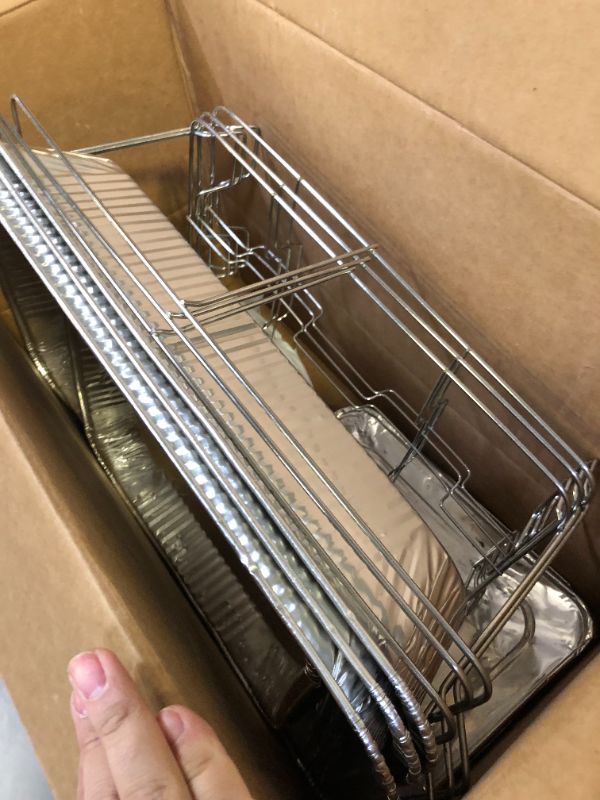 Photo 1 of ALUMINUM FOOD TRAYS WITH STAND 3 PIECE