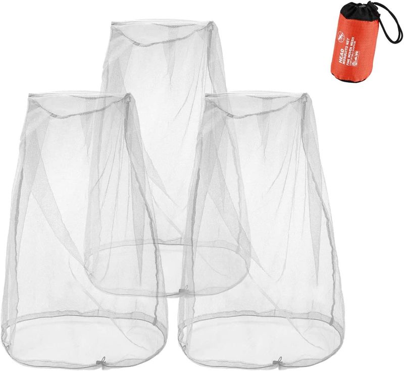 Photo 1 of 3 Pack ProCase Midge Net Head Cover, Mosquito Head Net Mesh Smidge Head Net Mosquito Face Bug Net for Beekeeper Fishing Camping Trekking Gardening Climbing Traveling Outdoor Activities -Grey
