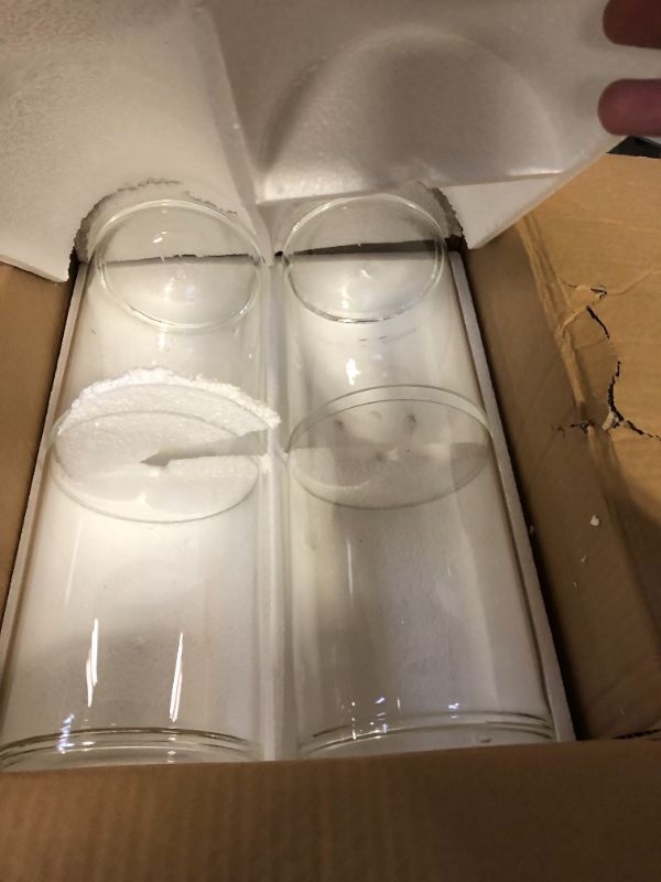 Photo 1 of 4 Pcs Glass Cylinder Vases Set, 6 x 8 Inch Clear Cylinder Candle Holders, Clear Glass Cylinder Vases for Flowers, Plant, Floating Pillar Candles, Decorative Centerpieces Home, Wedding, Events, Party