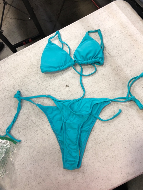 Photo 1 of 2 PIECE BLUE BIKINI SIZE SMALL