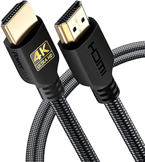 Photo 1 of PowerBear 4K HDMI Cable 6 ft | High Speed, Braided Nylon & Gold Connectors, 4K @ 60Hz, Ultra HD, 2K, 1080P, ARC & CL3 Rated | for Laptop, Monitor, PS5, PS4, Xbox One, Fire TV, Apple TV & More
