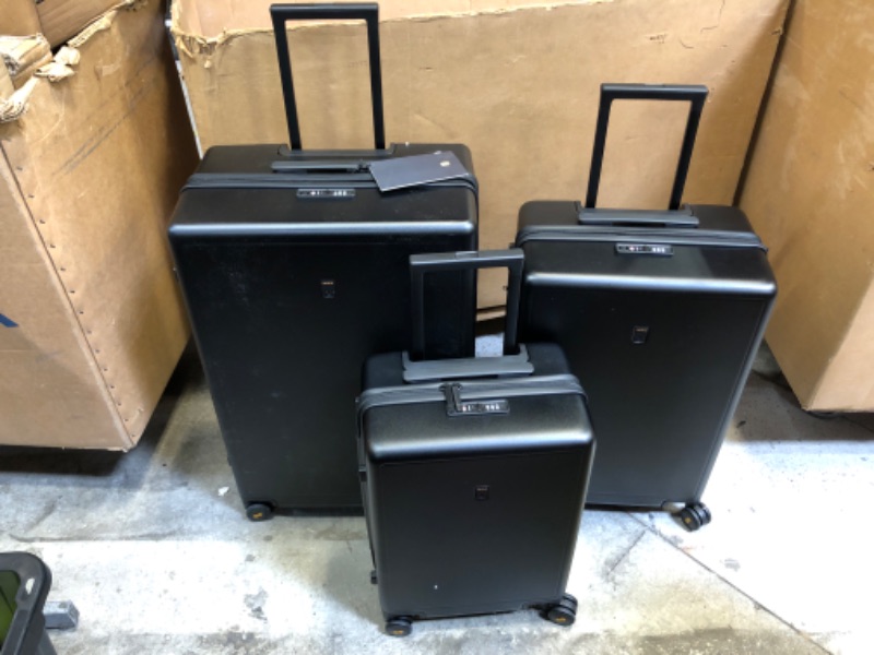 Photo 2 of LEVEL8 Elegance Matte Luggage Set,Lightweight Hardside Suitcase With Spinner Wheels,TSA Lock,3-Piece Set(Black, 20/24/28-Inch) Black 20/24/28-Inch
