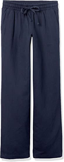 Photo 1 of Amazon Essentials Women's Linen Blend Drawstring Wide Leg Pant M