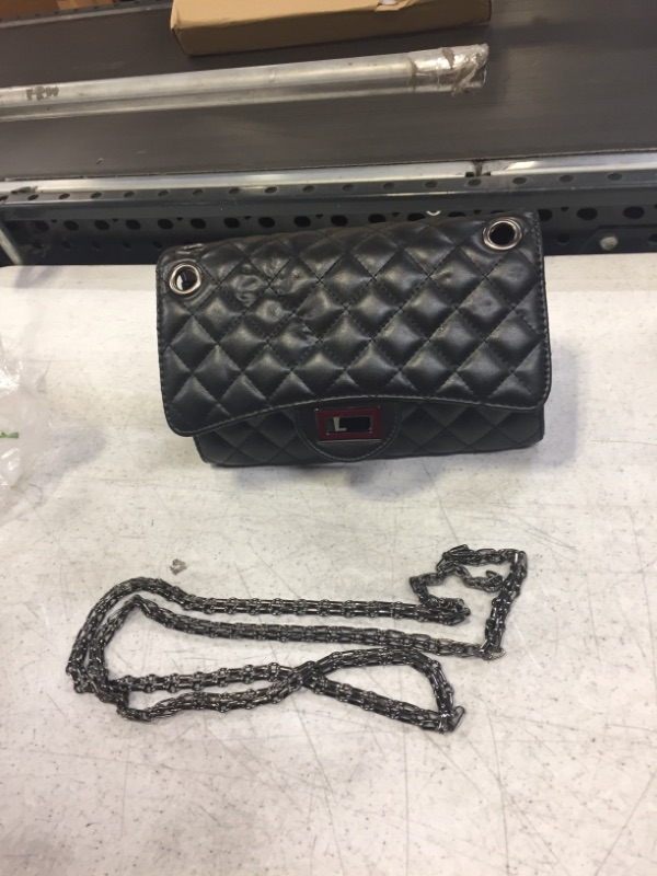 Photo 1 of BLACK OFF THE SHOULDER HANDBAG WITH CHAIN