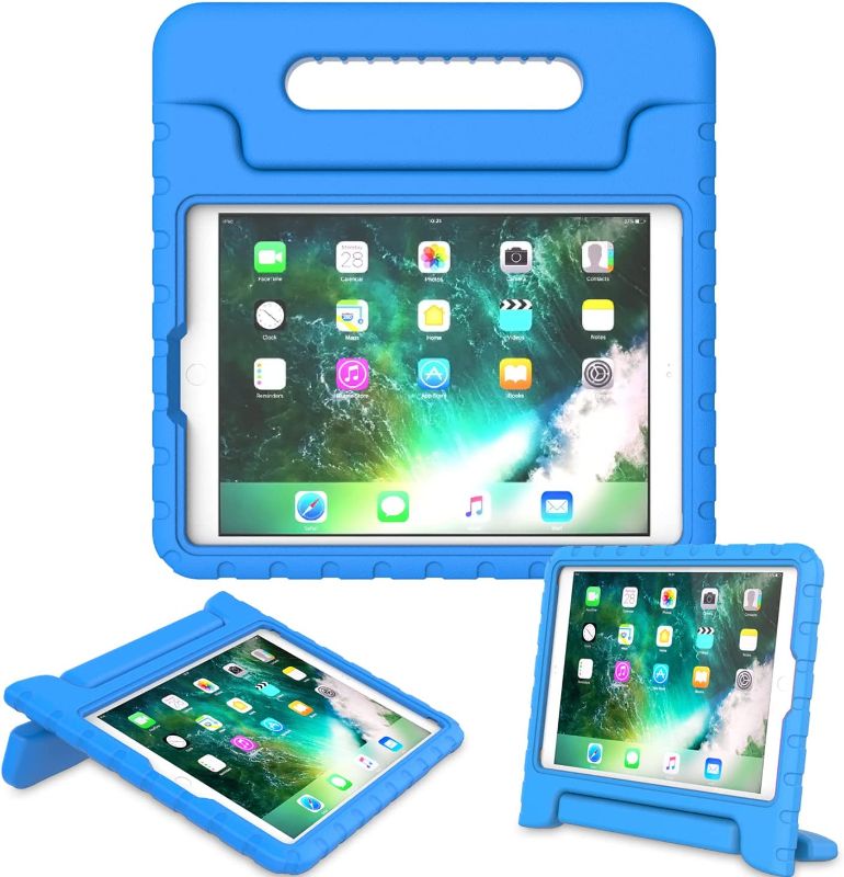 Photo 1 of  Kids Case for iPad 9.7 2017/2018 & iPad Air 2 - Light Weight Shock Proof Convertible Handle Stand Friendly Kids Case for 9.7-inch iPad 5th & 6th Gen, iPad Air 1 & iPad Air 2 - Blue