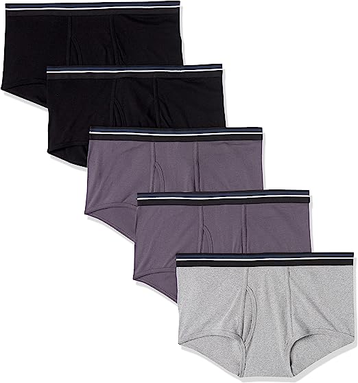 Photo 1 of Amazon Essentials Men's Cotton Tag-Free Briefs, Pack of 5 L