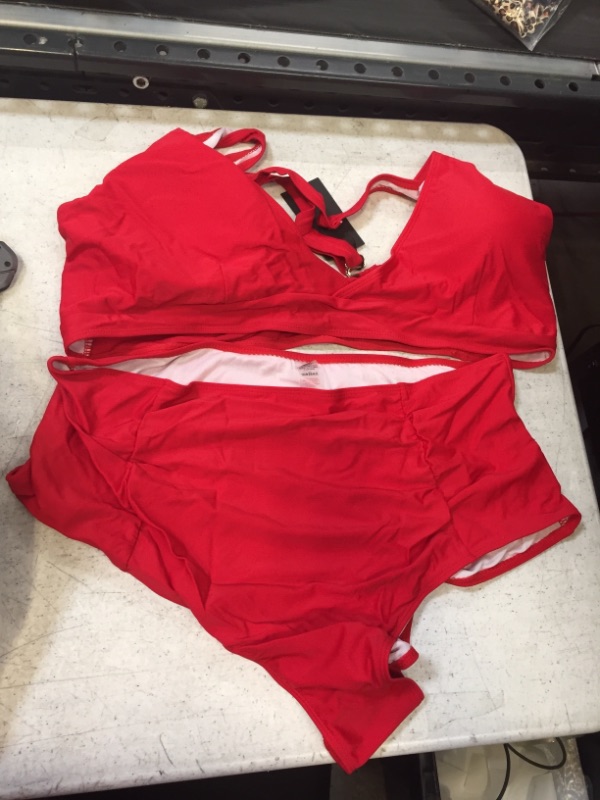 Photo 1 of 2 PIECE RED BATHING SUIT 4XL