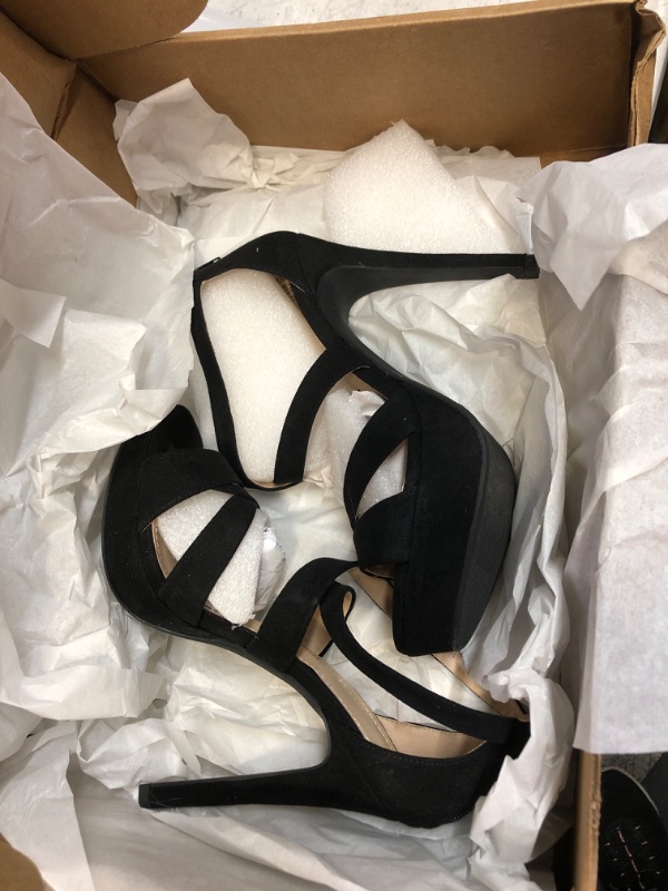 Photo 2 of DREAM PAIRS Women's High Heel Platform Dress Pump Sandals 7.5 Black/Suede