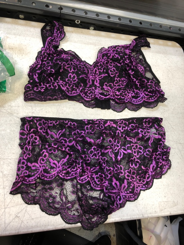 Photo 1 of AVIDLOVE PURPLE AND BLACK 2 PIECE LINGERIE 20W