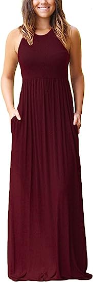 Photo 1 of GRECERELLE Women's Sleeveless Racerback Maxi Dress Floral Print Casual Long Dresses with Pockets L