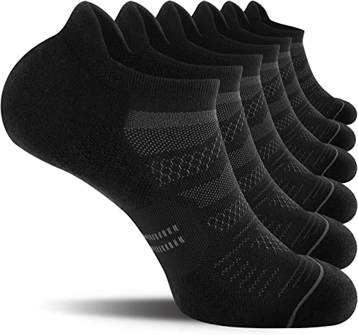 Photo 1 of CS CELERSPORT 6 Pack Men's Running Ankle Socks with Cushion, Low Cut Athletic Sport Tab Socks L