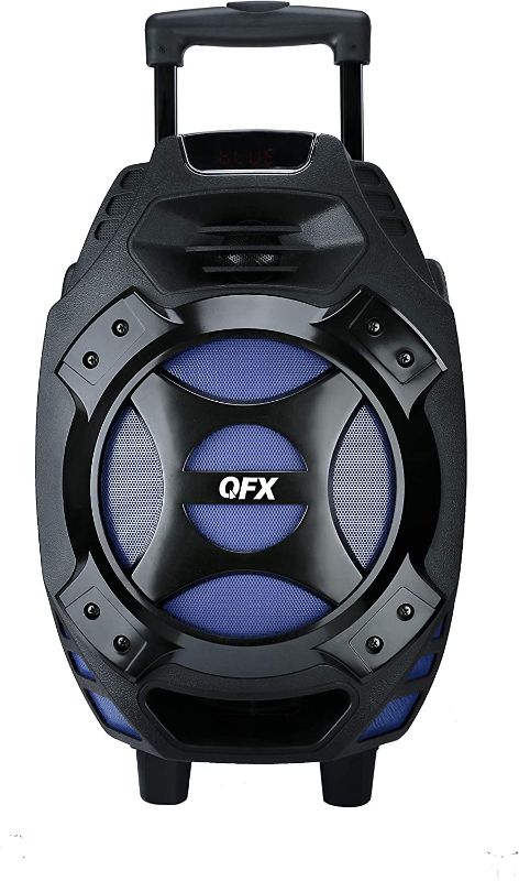 Photo 1 of QFX PBX-61081BT-BLUE 8-Inch Rechargeable Bluetooth Portable Speaker with 8" Woofer and AUX
