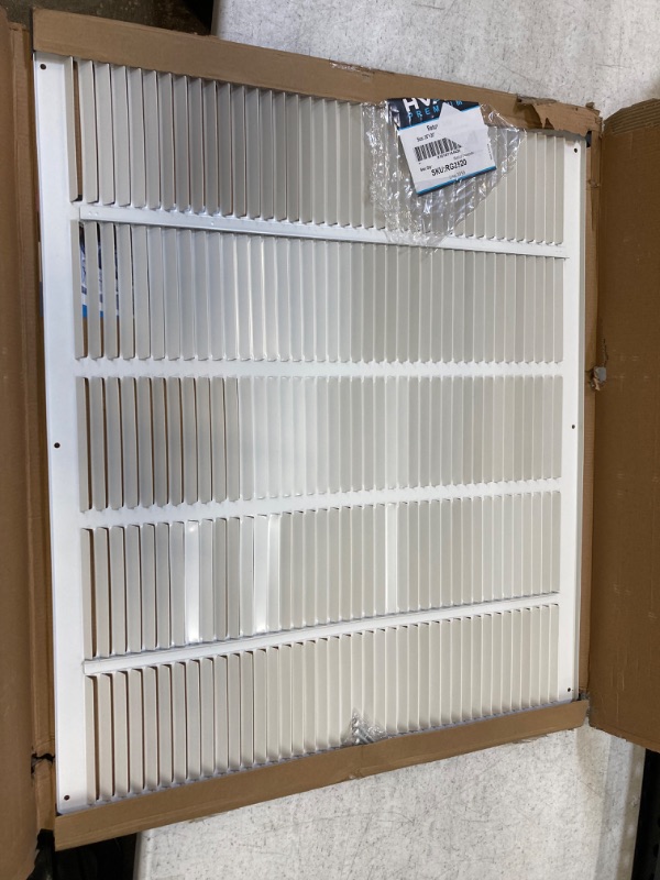 Photo 2 of 25"w X 20"h Steel Return Air Grilles - Sidewall and Ceiling - HVAC Duct Cover - White [Outer Dimensions: 26.75"w X 21.75"h]