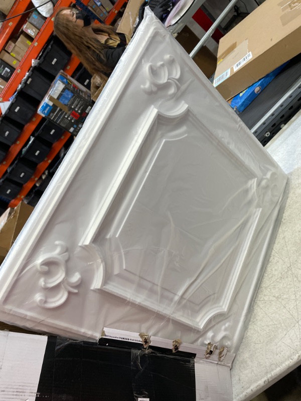 Photo 3 of Art3d Drop Ceiling Tiles 24x24 in White (12-Pack, 48 Sq.ft), Wainscoting Panels Glue Up 2x2 24"x24" White 12