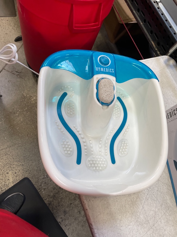 Photo 2 of HoMedics Bubble Mate Foot Spa, Toe Touch Controlled Foot Bath with Invigorating Bubbles and Splash Proof, Raised Massage nodes and Removable Pumice Stone