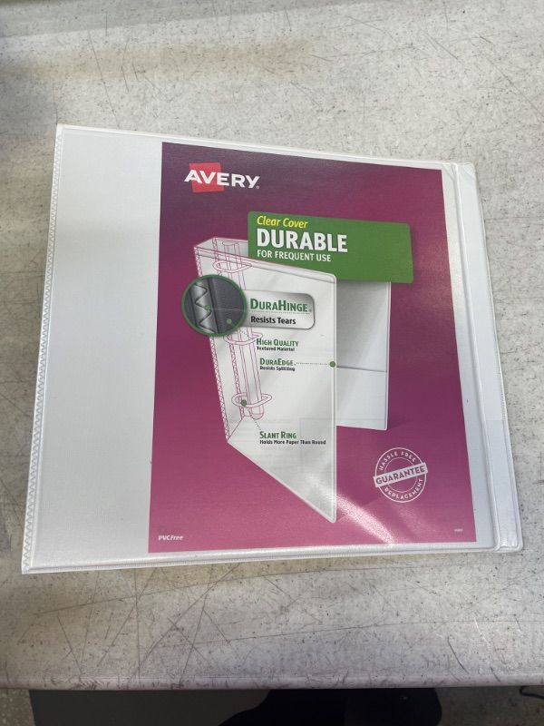 Photo 2 of Avery Durable View Binder with 3-Inch Slant Ring, Holds 8.5 Inch x 11 Inch Paper, White, 1 Binder (17042)