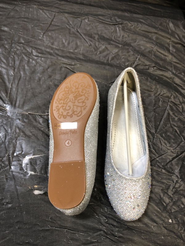 Photo 2 of DREAM PAIRS Nina-100 Girls Dress Shoes Classic Ballet Flats SIZE  4 Big Kid Nina-100-silver Glitter